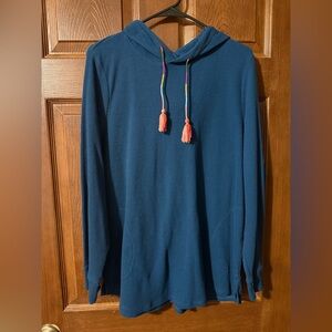 Belle by Kim Gravel Blue Hoodie with Pink Accents